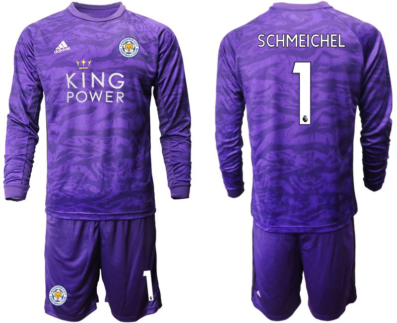 Men 2019-2020 club Leicester City purple long sleeved Goalkeeper #1 Soccer Jersey->leicester city jersey->Soccer Club Jersey